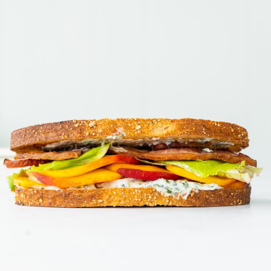 Bacon Lettuce and Peach Sandwich - Recipe photo by sipandspice