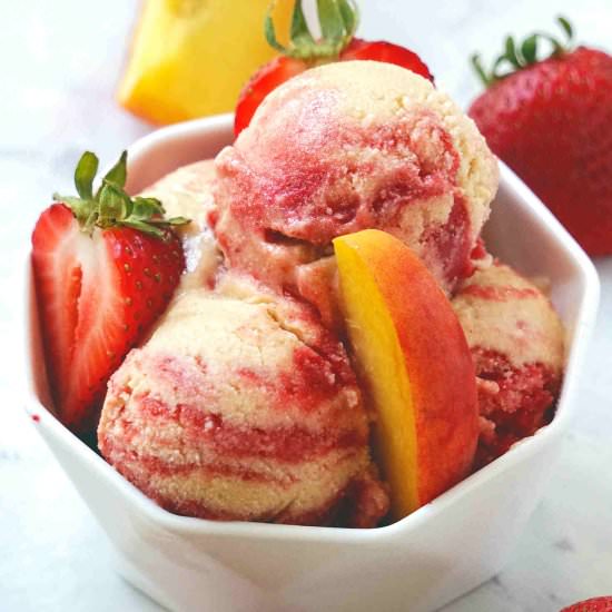 Strawberry Peach Ice Cream - Recipe photo by Healthy Taste Of Life