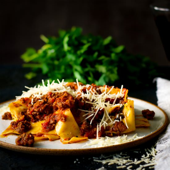Bolognese Sauce with Bacon & Wine - Recipe photo by A Little and A Lot