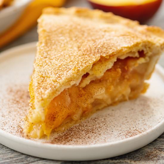 Homemade Peach Pie Recipe - Recipe photo by The Creative Bite
