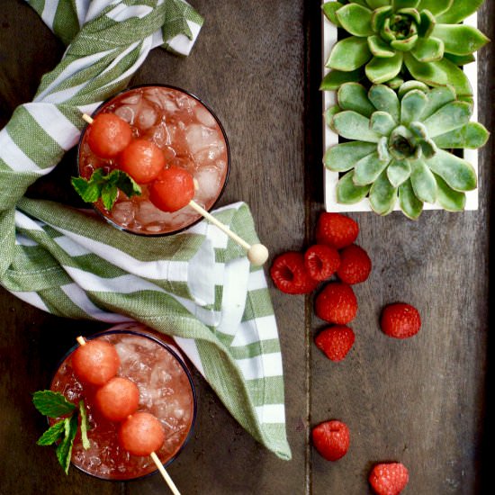 Raspberry-Watermelon Sangria - Recipe photo by simmerandsauce