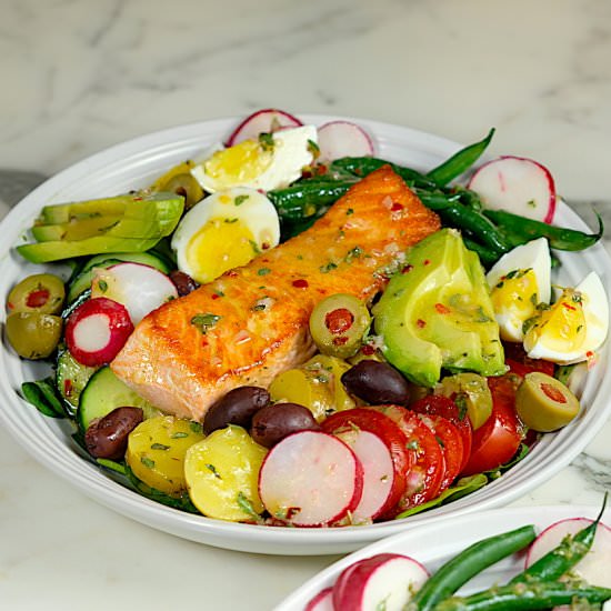 Salmon Niçoise Salad - Recipe photo by SipsNibblesBites