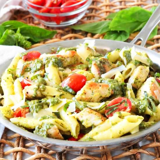 Chicken Pesto Pasta - Recipe photo by TheAnthonyKitchen.com