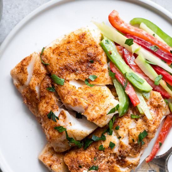 Low Carb Cajun Grilled Cod - Recipe photo by foodfaithfitness