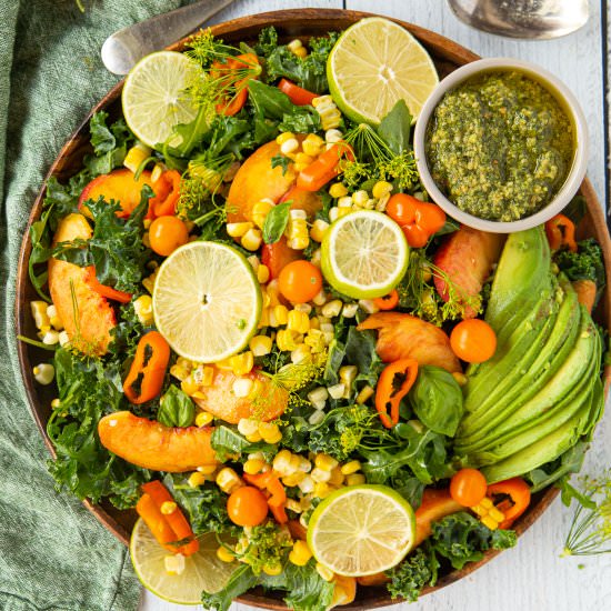 Roasted Corn and Pesto Salad - Recipe photo by pageandplate