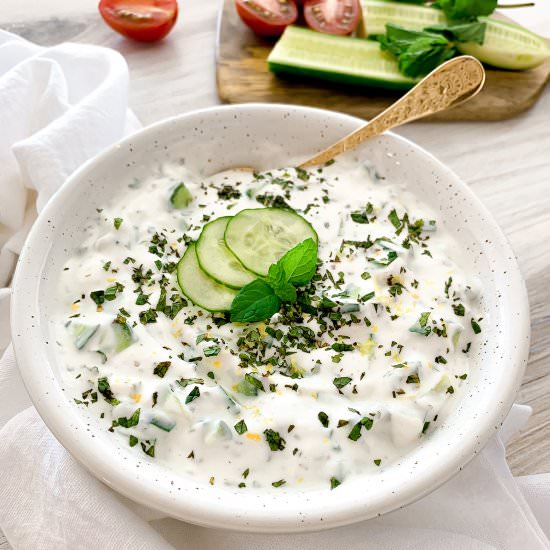 Kh'yar bi Laban (Yogurt Dip) - Recipe photo by eleganteconomist