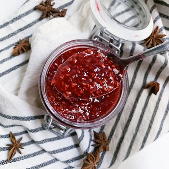 Raspberry Star Anise Jam - Recipe photo by thebakersalmanac