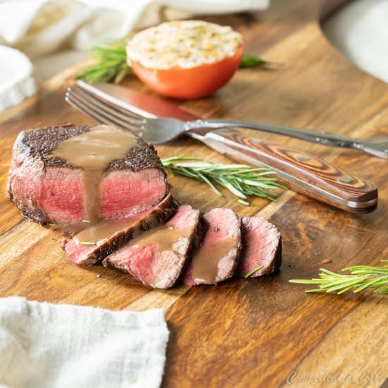 Steak with Balsamic Butter Sauce - Recipe photo by Compelled To Cook