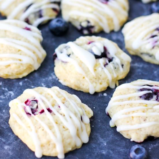 Blueberry Cookies with Lemon Glaze - Recipe photo by bakerbettie