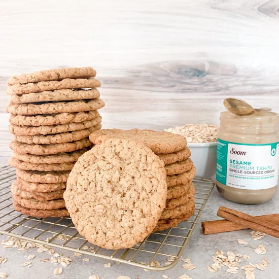 Chewy Tahini Oatmeal Cookies - Recipe photo by eleganteconomist