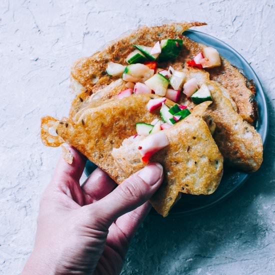 Fermented Yellow Split Pea Dosa - Recipe photo by moon and spoon and yum.