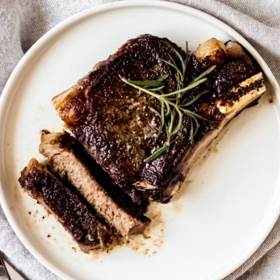 Reverse Sear Ribeye - Recipe photo by SundaySupper