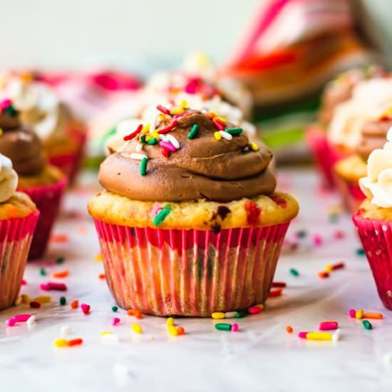 Chocolate funfetti cupcakes - Recipe photo by ltully