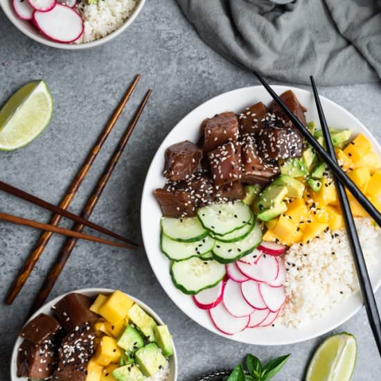 Paleo Ahi Tuna Poke Bowl - Recipe photo by chelseajoyeats