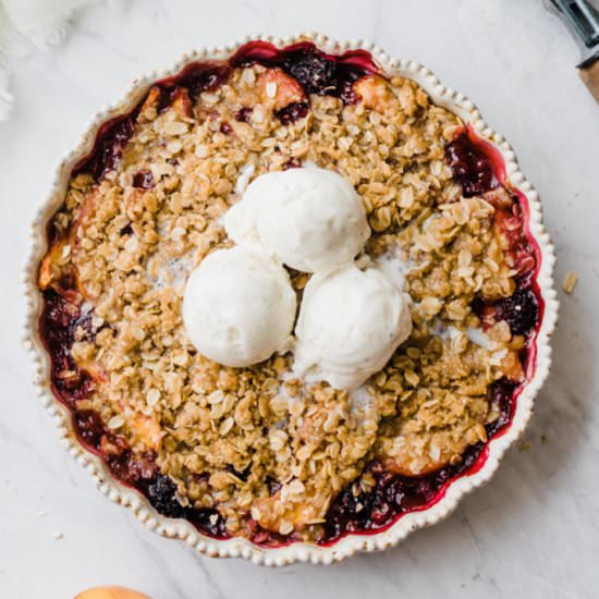 Peach Nectarine Blackberry Crisp - Recipe photo by bluebowlrecipes