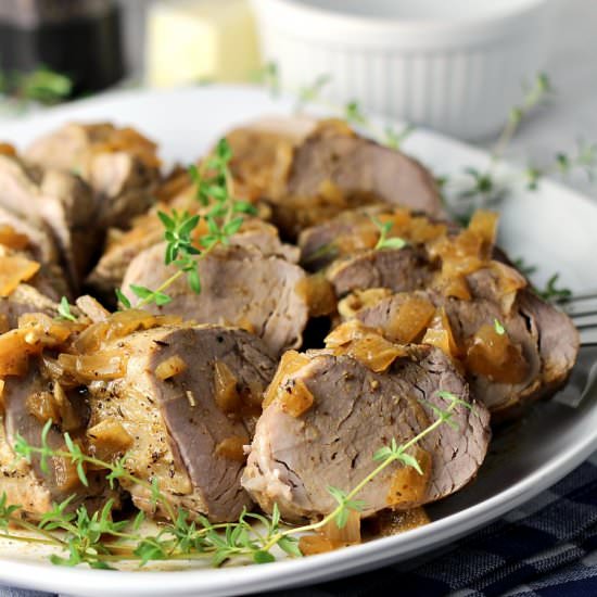Cider Braised Crockpot Pork Tenderl - Recipe photo by ReneesKitchenAdventures