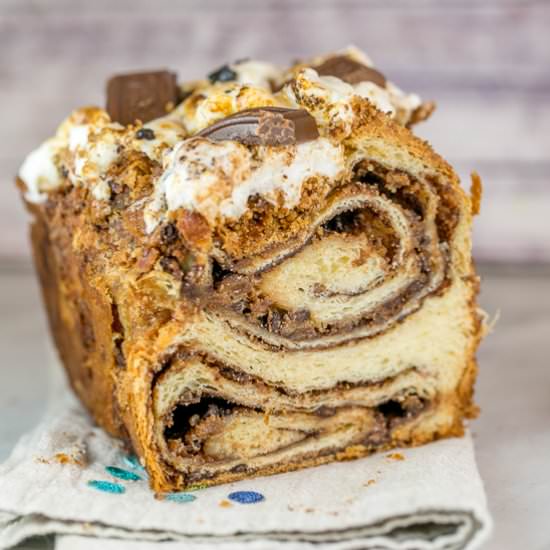 S'mores Babka - Recipe photo by bunsenburnerbakery