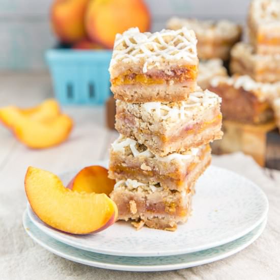 Peach Pie Bars - Recipe photo by bunsenburnerbakery