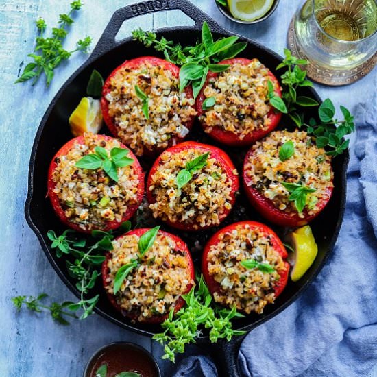 mediterranean stuffed tomatoes - Recipe photo by Give it Some Thyme
