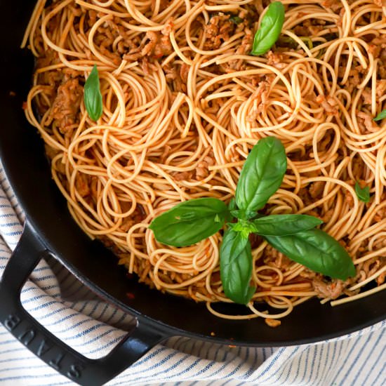 Spicy Sambal Noodles with Pork - Recipe photo by FunnyLoveLindsay