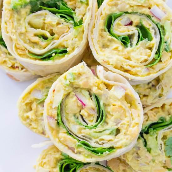 Chickpea Salad Pinwheels - Recipe photo by This Savory Vegan