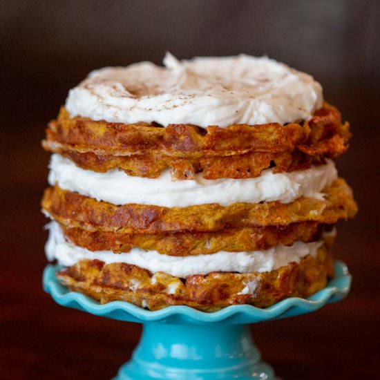 Chaffle Pumpkin Cake Recipe - Recipe photo by Low Carb Inspirations
