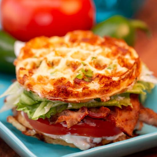 BLT Chaffle Sandwich - Recipe photo by Low Carb Inspirations