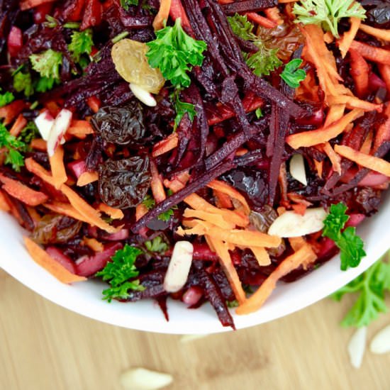 Beet and Carrot Raw Slaw Salad - Recipe photo by JustBeetIt
