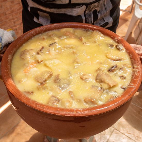 Corn with Seafood (Xarém) - Recipe photo by cozinhaalacarte