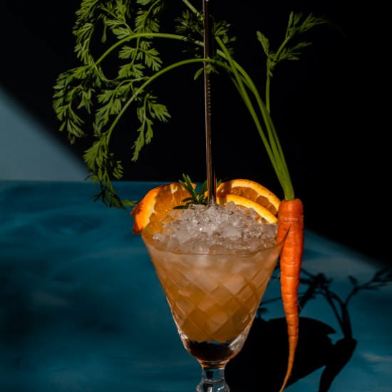 Carrot shrub daisy cocktail - Recipe photo by peck of pickles