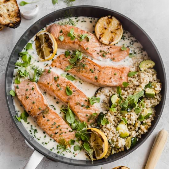 crispy pan seared salmon - Recipe photo by wellseasonedstudio