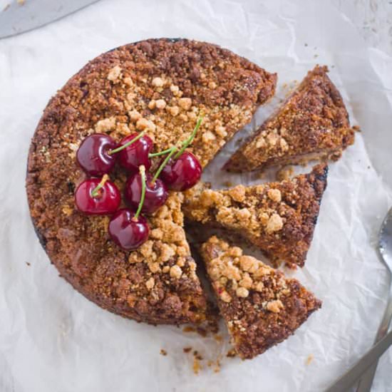 Honey Cherry Crumble Cake - Recipe photo by daniscookings