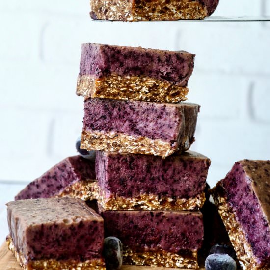 No Bake Blueberry Coconut Bliss Bar - Recipe photo by HookedOnPlants