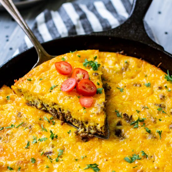 LOW CARB CRUSTLESS TACO PIE - Recipe photo by Stylish Cravings