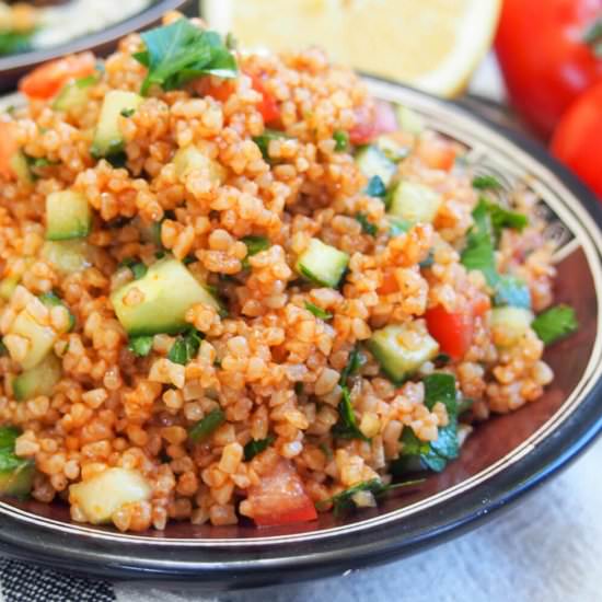 Kisir Turkish bulgar salad - Recipe photo by carolinescooking
