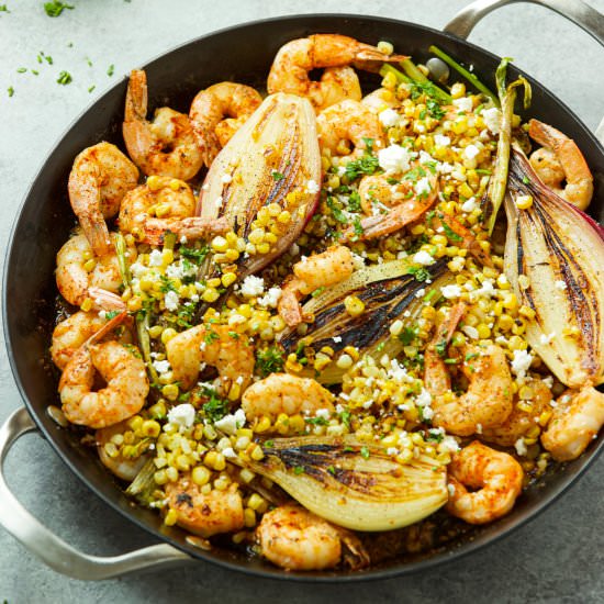 Shrimp Corn Skillet - Recipe photo by Garden in the kitchen