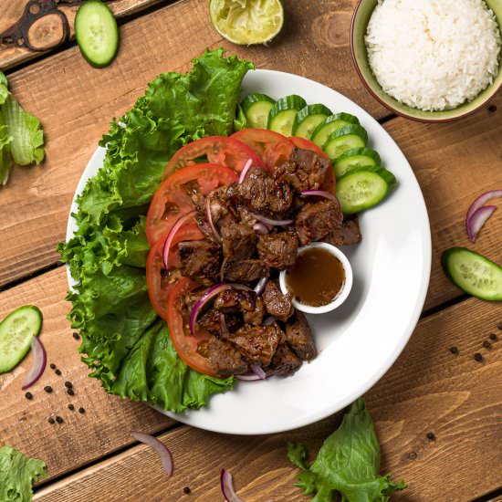 Bo Luc Lac - Recipe photo by Charlene Chan