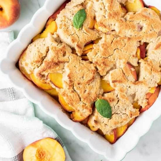 Gluten Free Peach Cobbler - Recipe photo by SunkissedKitch