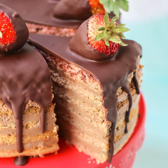 Gluten Free Strawberry Cake - Recipe photo by dessertswithbenefits