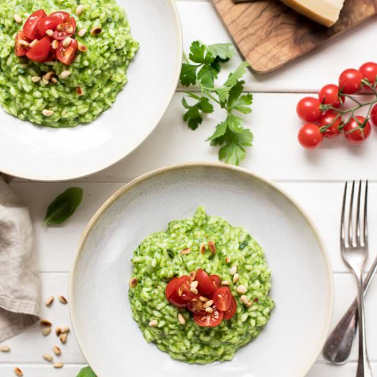 Spinat-Risotto mit frischen Kräuter - Recipe photo by Elle Republic