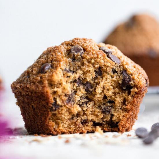 Gluten Free Chocolate Chip Muffins - Recipe photo by foodfaithfitness