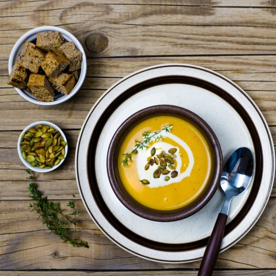 Simple Creamy Pumpkin Soup Recipe - Recipe photo by lowcarbspark