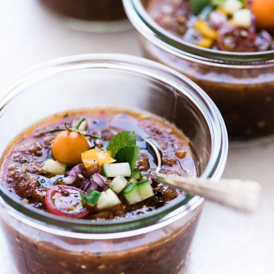 Fire Roasted Gazpacho - Recipe photo by theviewfromgreatisland