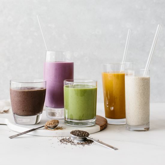 5 Low Sugar Smoothie Recipes - Recipe photo by Downshiftology