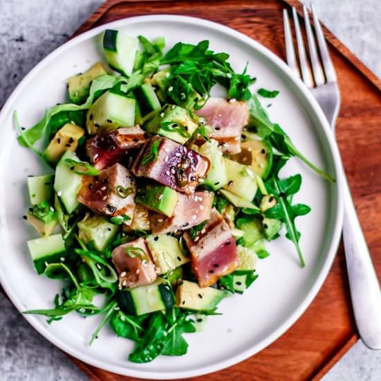 grilled tuna steak salad - Recipe photo by killingthyme