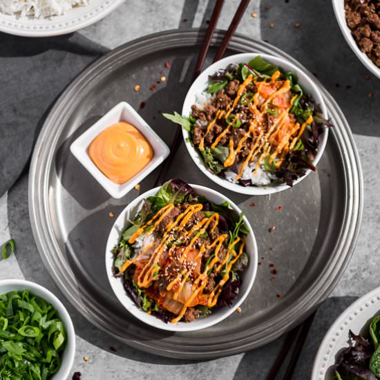 Korean Beef Bowls - Recipe photo by Get Inspired Everyday