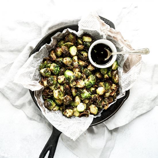 Air fryer Asian brussels sprouts - Recipe photo by windycitydinnerfairy