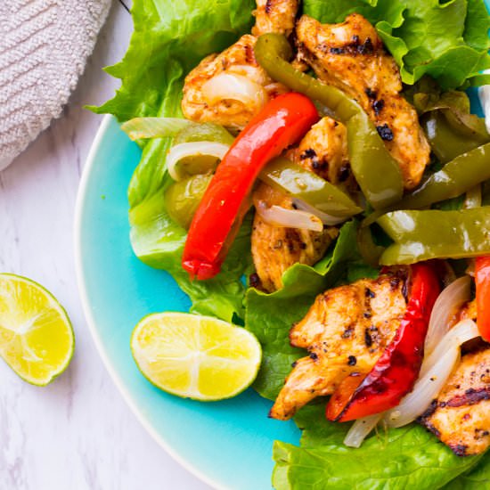 Grilled Chicken Fajita Lettuce Wrap - Recipe photo by No Plate Like Home