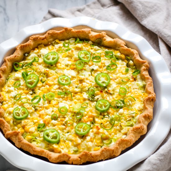 Corn Pie with Hot Peppers and Feta - Recipe photo by Everyday Pie