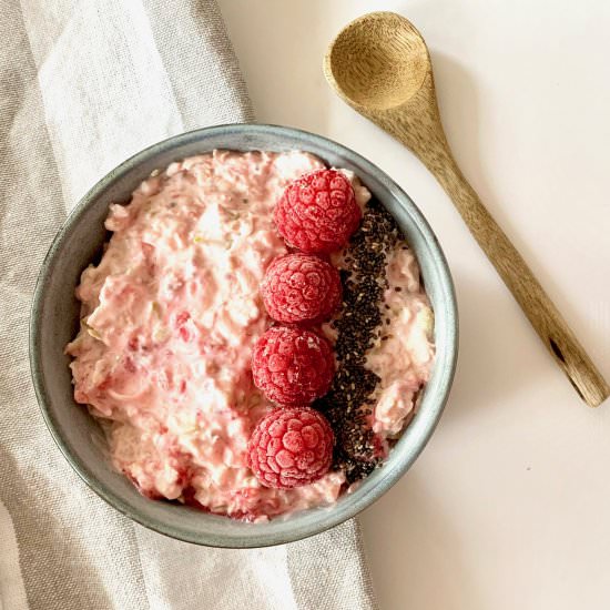 Raspberry Bircher Muesli - Recipe photo by Mrs Jones Kitchen